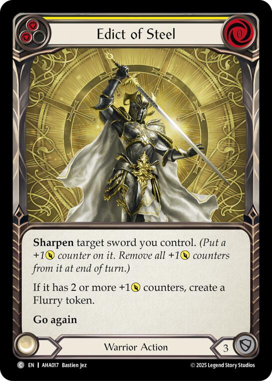 Edict Of Steel (Yellow) [AHA017] (Armory Deck Origins: Hala) | Total Play