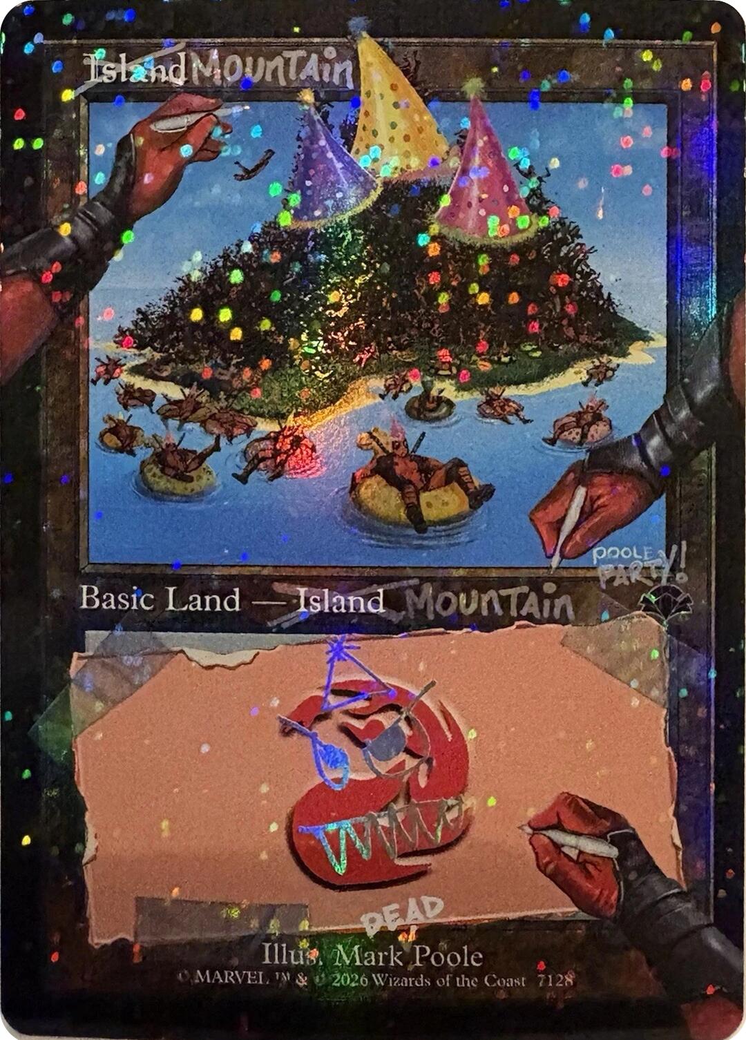 Mountain (7128) (Pool Party Foil) [Secret Lair Drop Series] | Total Play