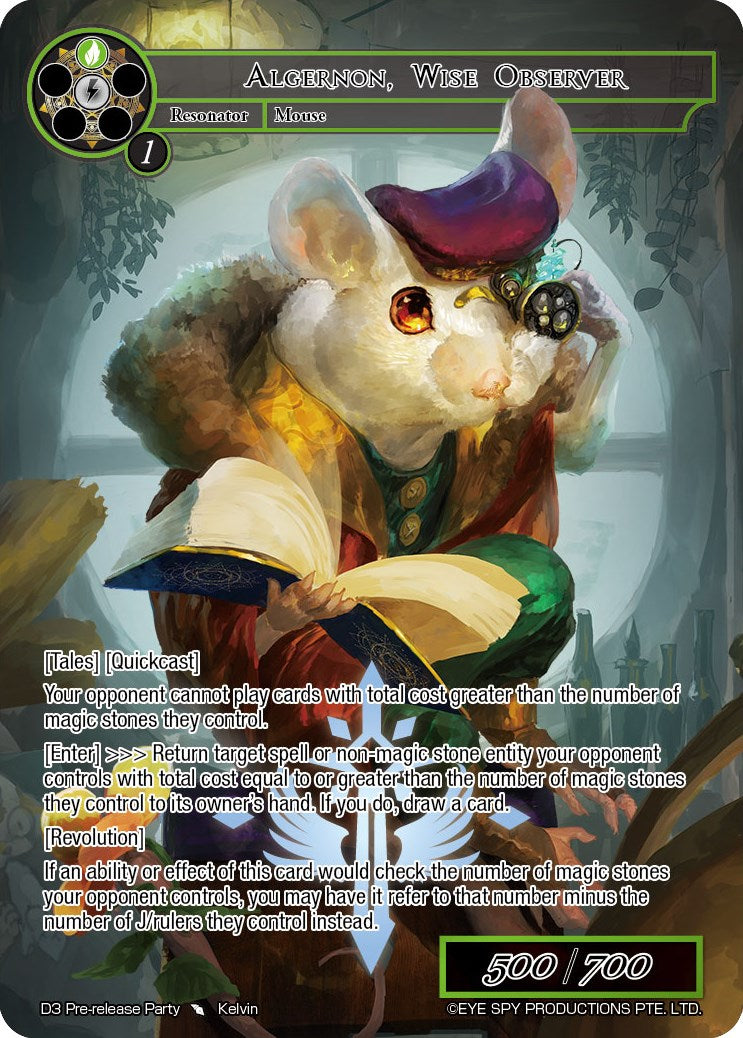 Algernon, Wise Observer (D3 Pre-release Party) [Promo Cards] | Total Play