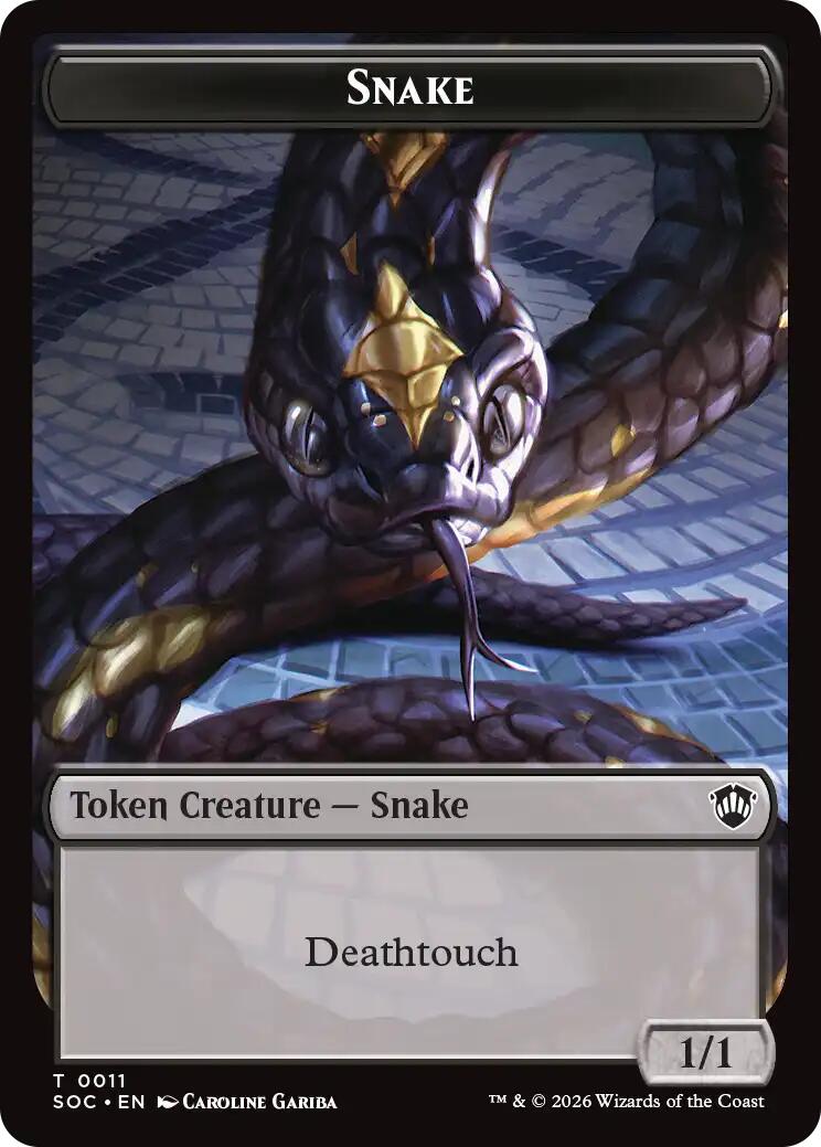 Snake // Zombie Double-Sided Token [Secrets of Strixhaven Commander Tokens] | Total Play