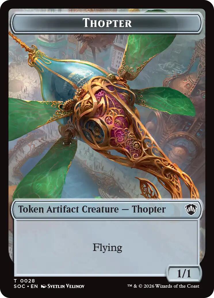 Thopter // Fractal (0004) Double-Sided Token [Secrets of Strixhaven Commander Tokens] | Total Play