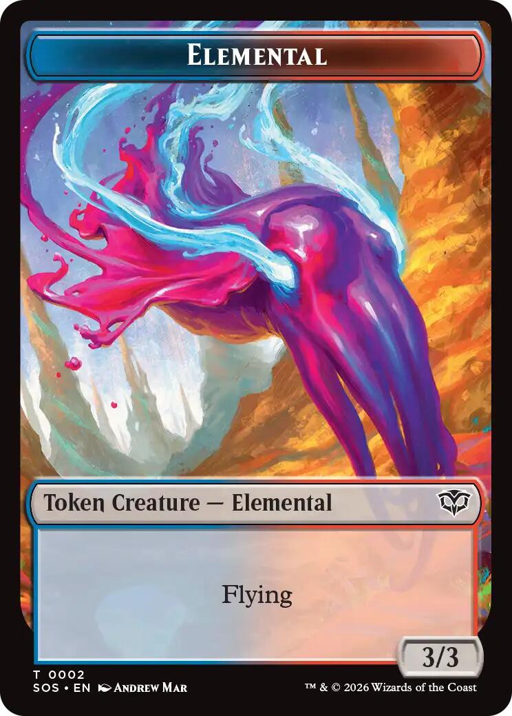 Dragon Illusion // Elemental (0002) Double-Sided Token [Secrets of Strixhaven Commander Tokens] | Total Play