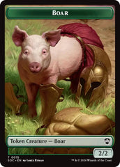 Boar // Fractal (0005) Double-Sided Token [Secrets of Strixhaven Commander Tokens] | Total Play