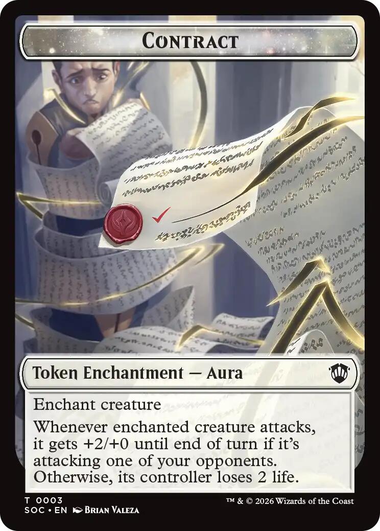 Contract // Pegasus Double-Sided Token [Secrets of Strixhaven Commander Tokens] | Total Play