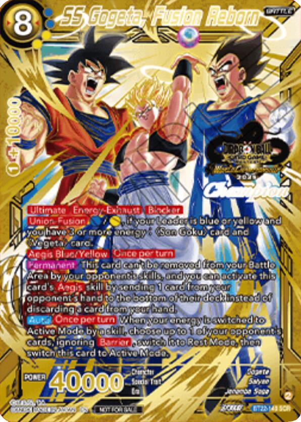 SS Gogeta, Fusion Reborn (2025 World Championship Stamp) (Champion) (BT22-140) [Tournament Promotion Cards] | Total Play