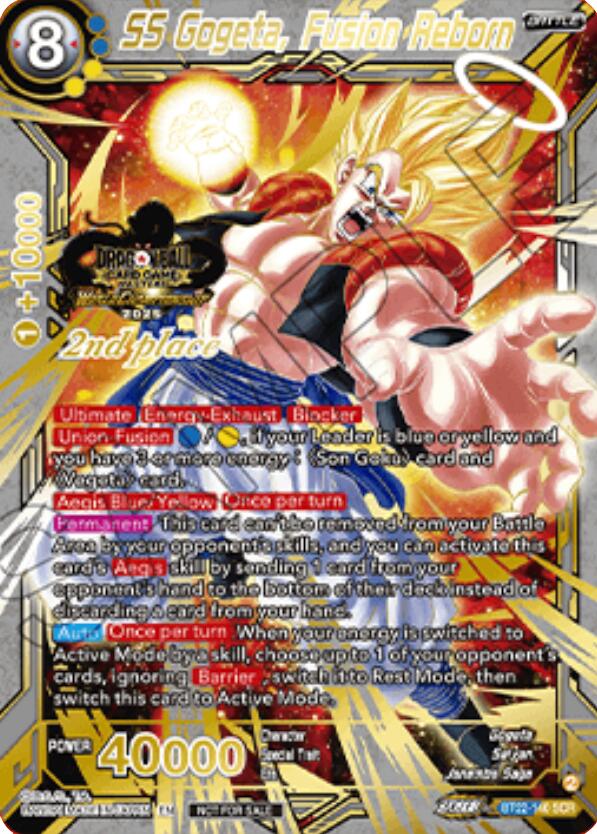SS Gogeta, Fusion Reborn (2025 World Championship Stamp) (2nd Place) (BT22-140) [Tournament Promotion Cards] | Total Play