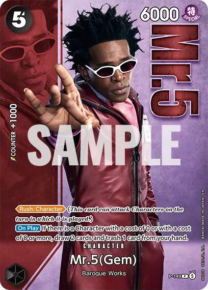Mr.5 (Gem) - P-149 (Premium Card Collection -Live Action Edition Vol.2 Baroque Works-) [One Piece Promotion Cards] | Total Play