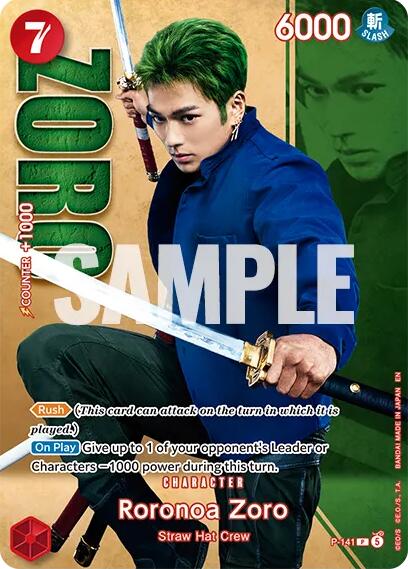 Roronoa Zoro (P-141) (Premium Card Collection -Live Action Edition Vol.2 Straw Hat Crew-) [One Piece Promotion Cards] | Total Play