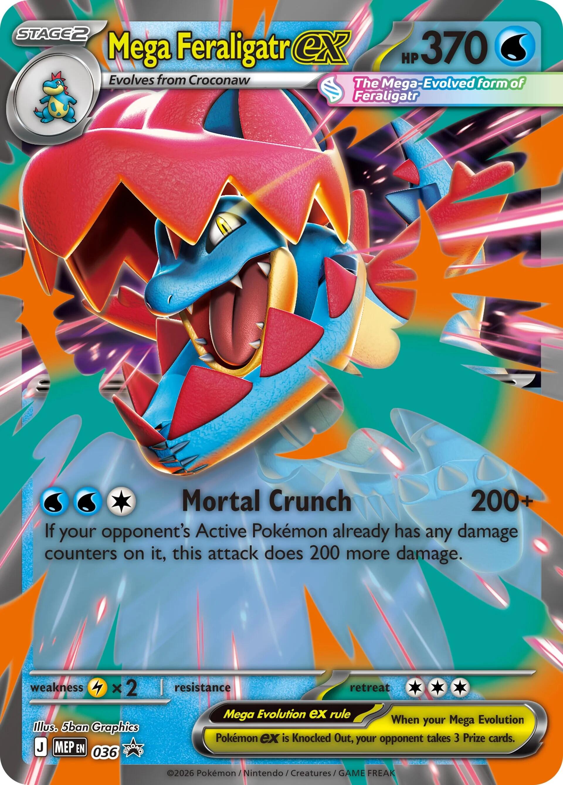 Mega Feraligatr ex (036) (Jumbo) [Mega Evolution Promo] | Total Play