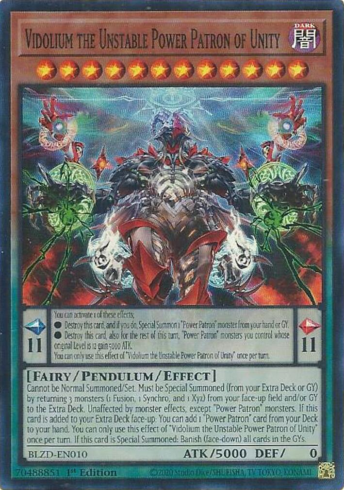 Vidolium the Unstable Power Patron of Unity [BLZD-EN010] Super Rare | Total Play