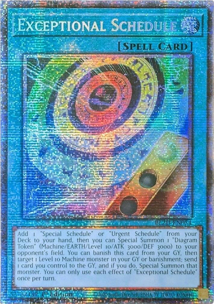 Exceptional Schedule (Starlight Rare) [BLZD-EN054] Starlight Rare | Total Play