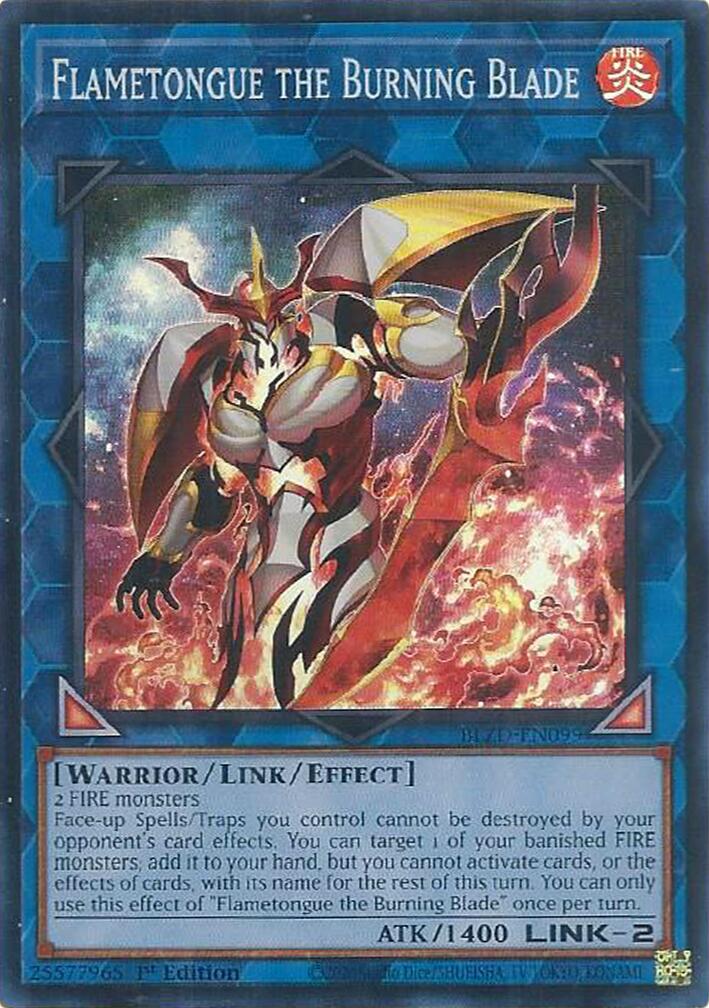 Flametongue the Burning Blade [BLZD-EN099] Super Rare | Total Play