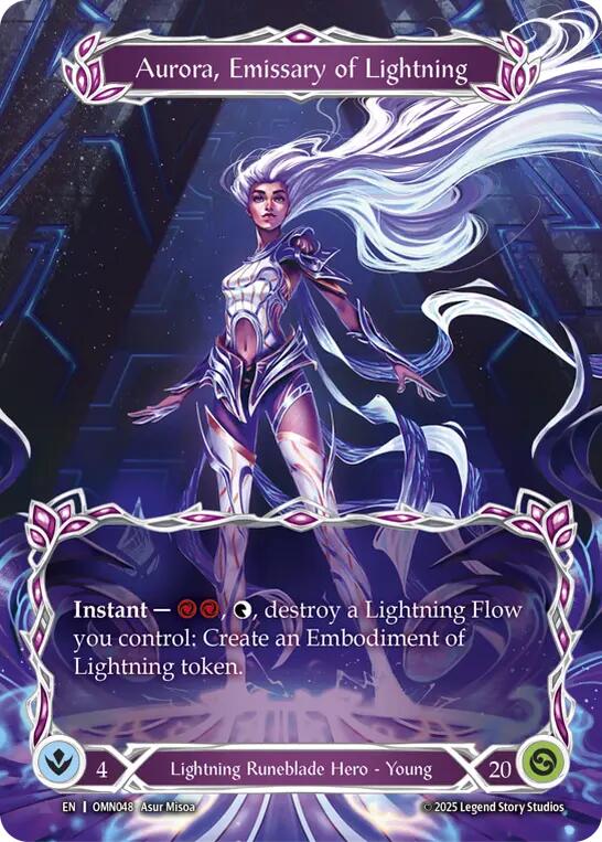 Aurora, Emissary of Lightning (Marvel) [OMN048] (Omens of the Third Age)  Cold Foil | Total Play