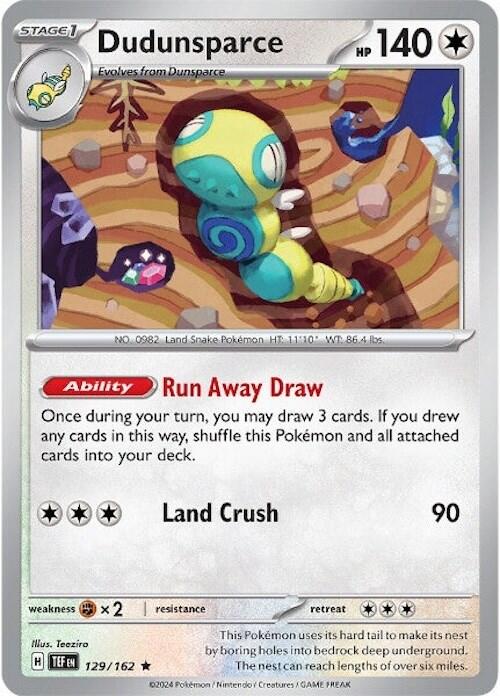Dudunsparce (129/162) (Non-Holo) (Deck Exclusive) [Scarlet & Violet: Temporal Forces] | Total Play