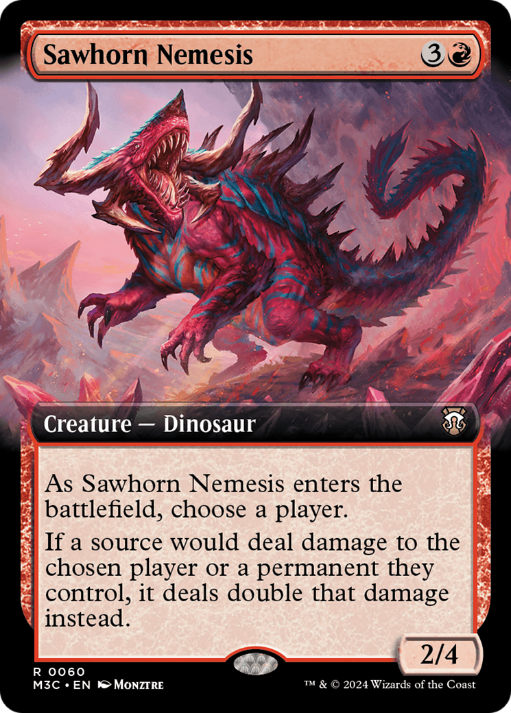 Sawhorn Nemesis (Extended Art) (Ripple Foil) [Modern Horizons 3 Commander] | Total Play