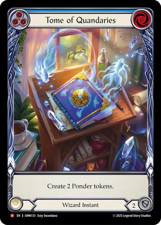 Tome of Quandaries (Blue) (Extended Art) [OMN133] (Omens of the Third Age)  Cold Foil | Total Play