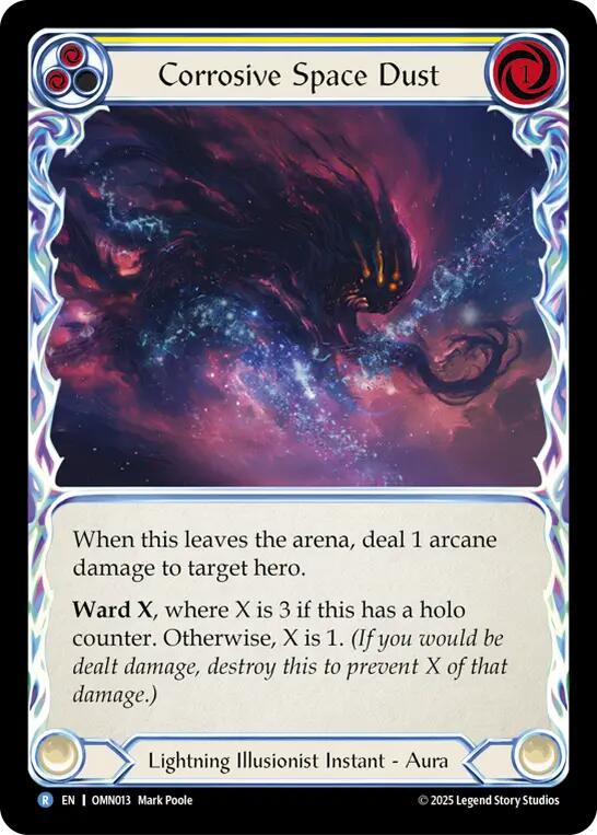 Corrosive Space Dust (Yellow) [OMN013] (Omens of the Third Age)  Rainbow Foil | Total Play