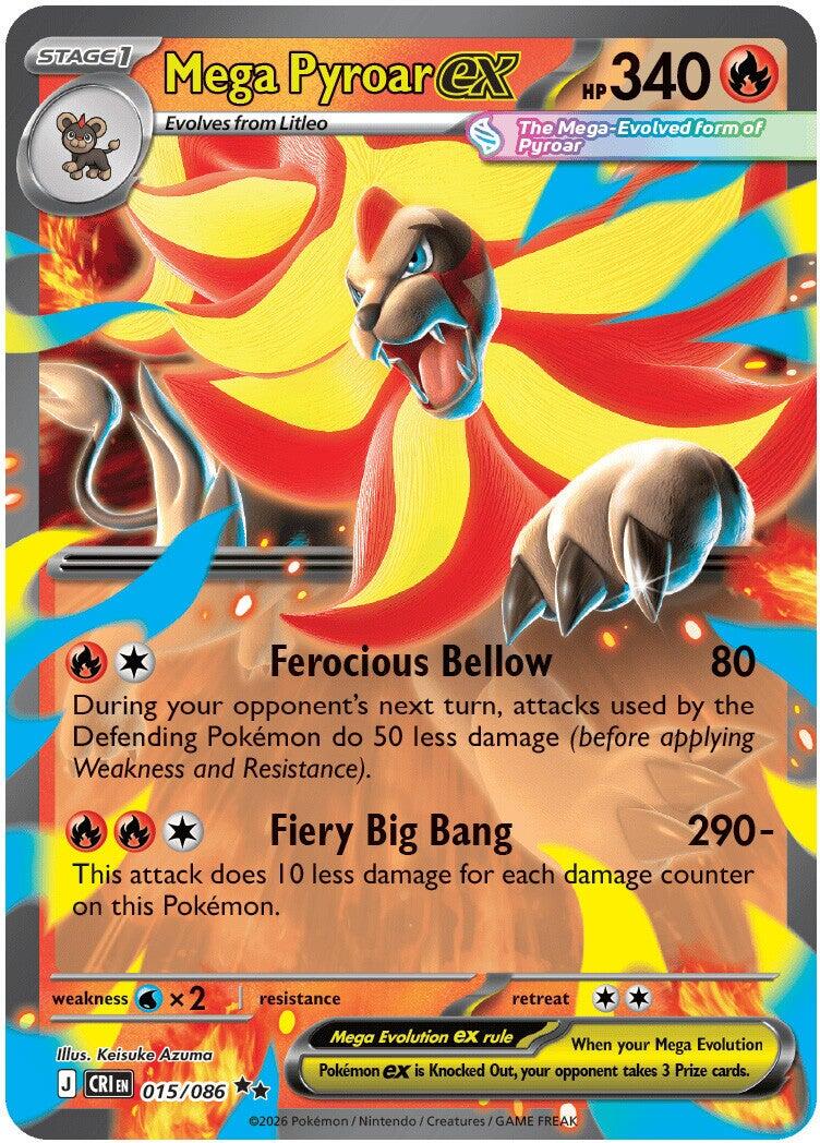 Mega Pyroar ex (015/086) [Mega Evolution: Chaos Rising] | Total Play