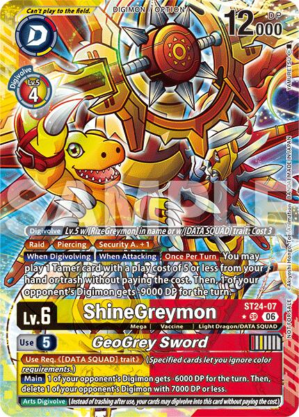 ShineGreymon // GeoGrey Sword [ST24-07] (Dual Revolution Release Event Winner) [Dual Revolution Release Event] | Total Play