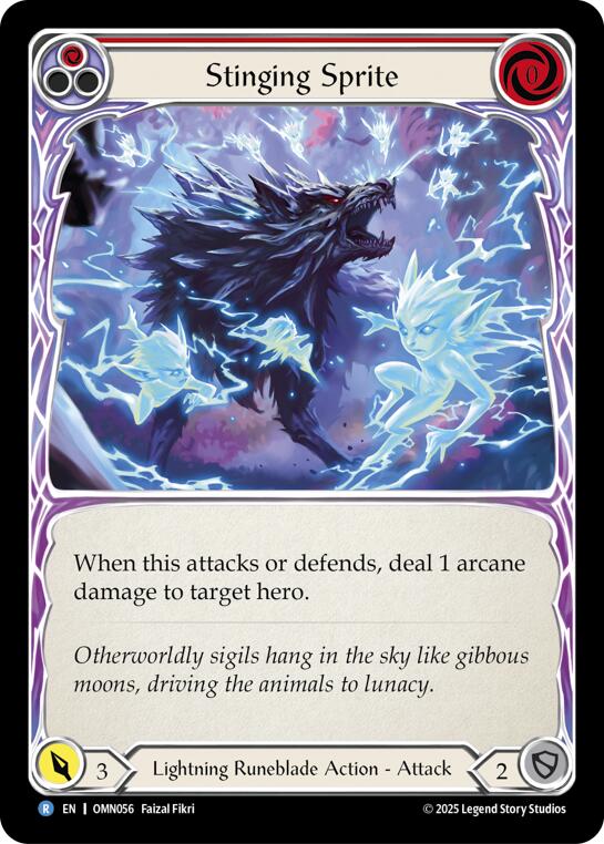 Stinging Sprite (Red) [OMN056] (Omens of the Third Age)  Rainbow Foil | Total Play