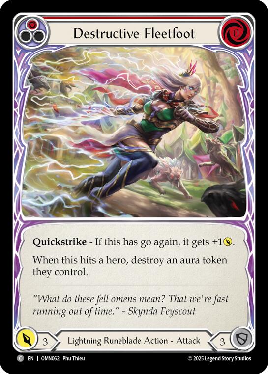 Destructive Fleetfoot (Red) [OMN062] (Omens of the Third Age)  Rainbow Foil | Total Play
