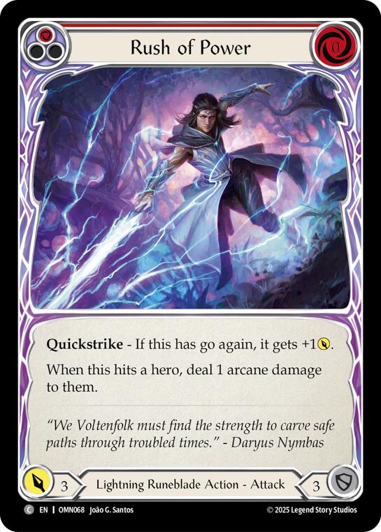 Rush Of Power (Red) [OMN068] (Omens of the Third Age)  Rainbow Foil | Total Play