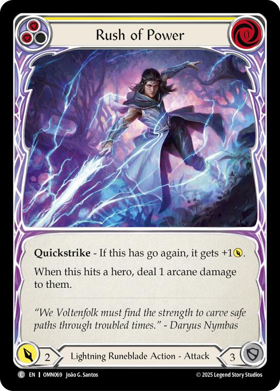 Rush Of Power (Yellow) [OMN069] (Omens of the Third Age)  Rainbow Foil | Total Play