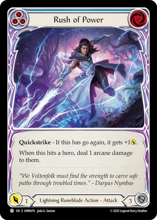 Rush Of Power (Blue) [OMN070] (Omens of the Third Age)  Rainbow Foil | Total Play