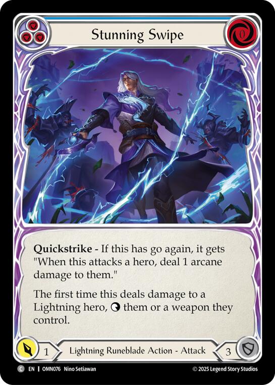 Stunning Swipe (Blue) [OMN076] (Omens of the Third Age)  Rainbow Foil | Total Play