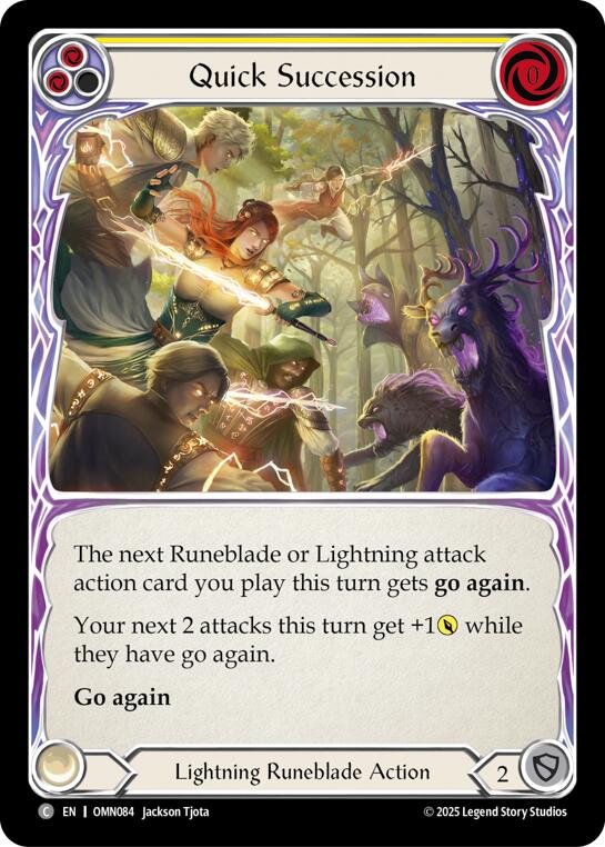 Quick Succession (Yellow) [OMN084] (Omens of the Third Age)  Rainbow Foil | Total Play