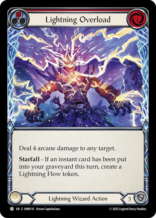 Lightning Overload (Red) [OMN115] (Omens of the Third Age)  Rainbow Foil | Total Play