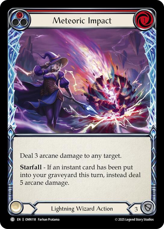 Meteoric Impact (Red) [OMN118] (Omens of the Third Age)  Rainbow Foil | Total Play