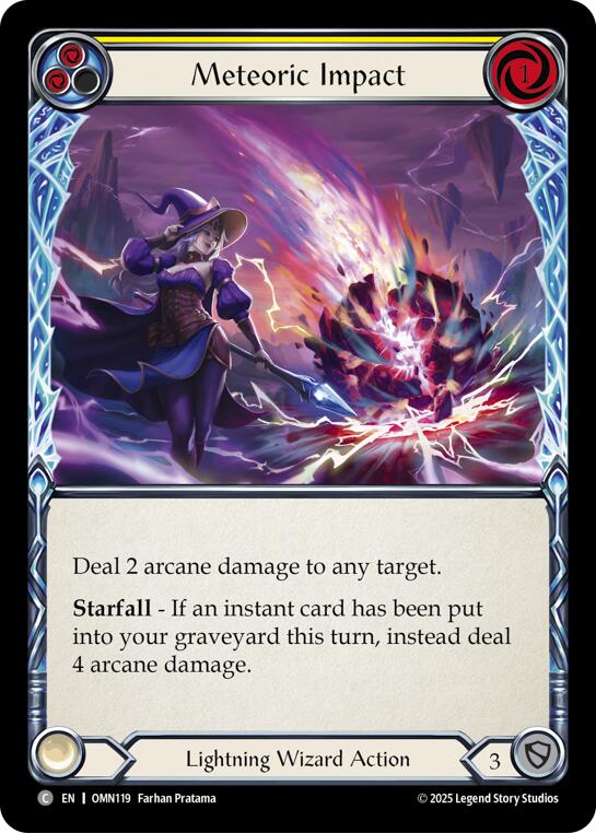 Meteoric Impact (Yellow) [OMN119] (Omens of the Third Age)  Rainbow Foil | Total Play