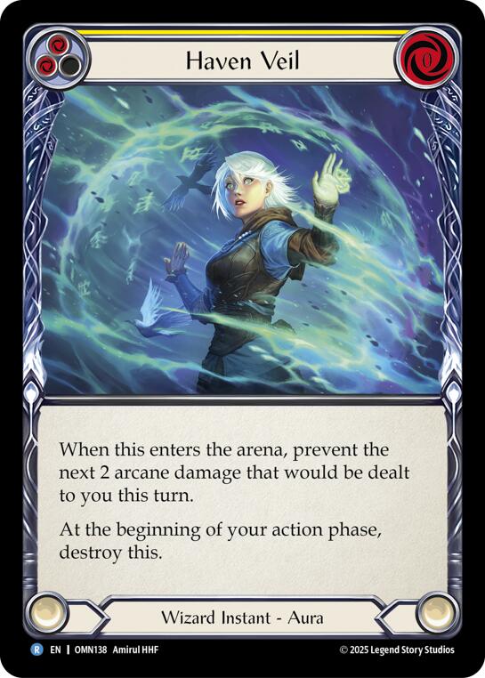 Haven Veil (Yellow) [OMN138] (Omens of the Third Age)  Rainbow Foil | Total Play