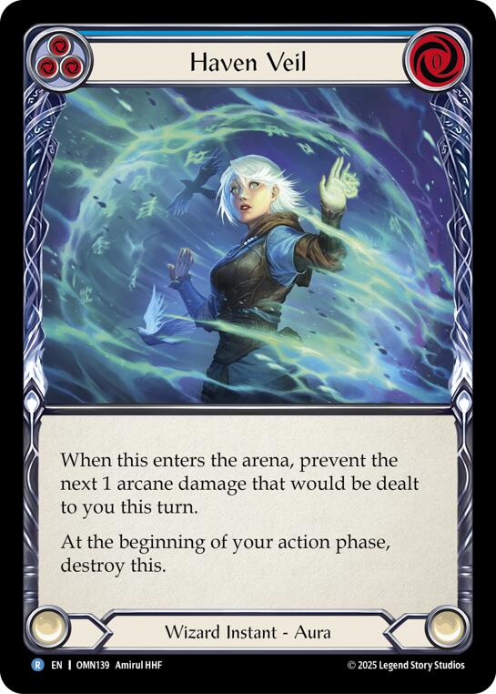 Haven Veil (Blue) [OMN139] (Omens of the Third Age)  Rainbow Foil | Total Play