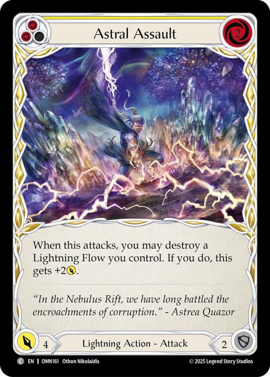 Astral Assault (Yellow) [OMN161] (Omens of the Third Age)  Rainbow Foil | Total Play