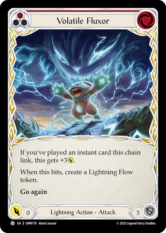 Volatile Fluxor (Red) [OMN178] (Omens of the Third Age)  Rainbow Foil | Total Play
