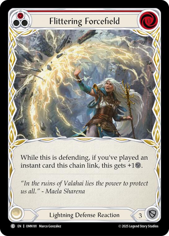 Flittering Forcefield (Red) [OMN181] (Omens of the Third Age)  Rainbow Foil | Total Play