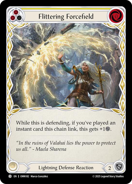Flittering Forcefield (Yellow) [OMN182] (Omens of the Third Age) | Total Play