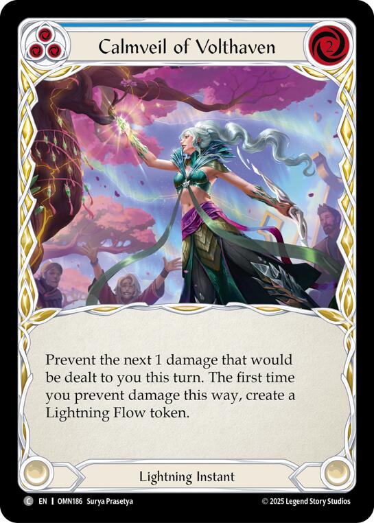 Calmveil Of Volthaven (Blue) [OMN186] (Omens of the Third Age)  Rainbow Foil | Total Play