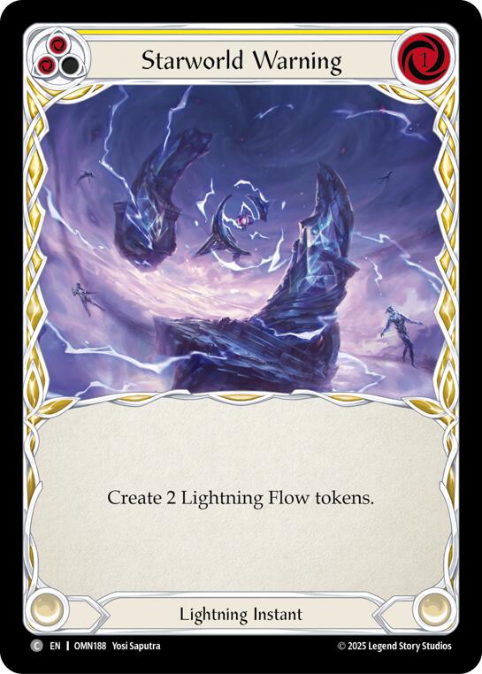 Starworld Warning (Yellow) [OMN188] (Omens of the Third Age)  Rainbow Foil | Total Play