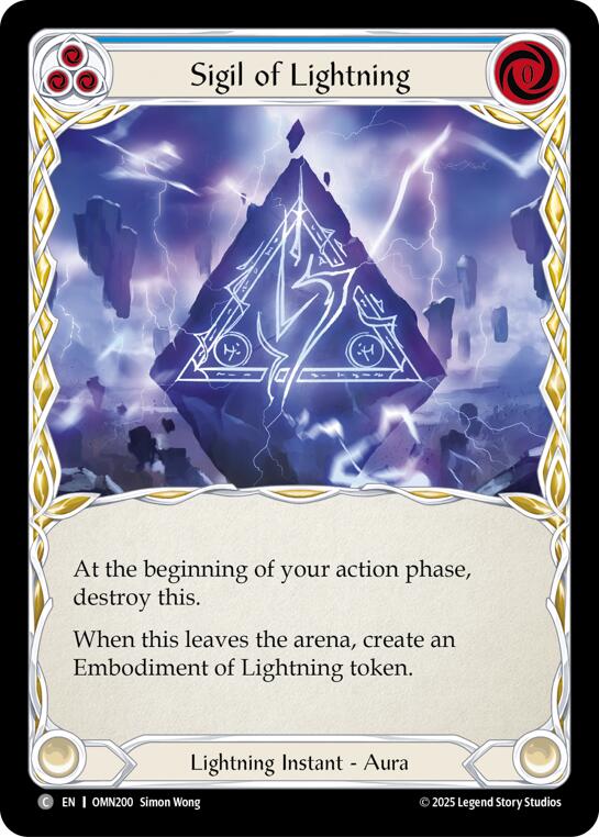 Sigil Of Lightning (Blue) [OMN200] (Omens of the Third Age) | Total Play