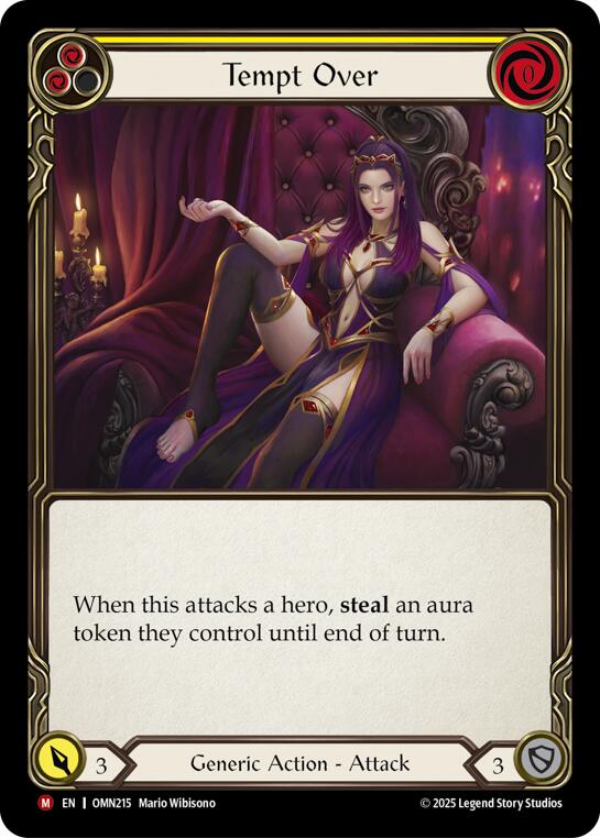 Tempt Over (Yellow) [OMN215] (Omens of the Third Age)  Rainbow Foil | Total Play
