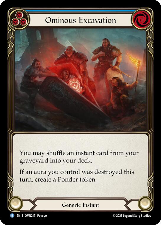 Ominous Excavation (Blue) [OMN217] (Omens of the Third Age)  Rainbow Foil | Total Play