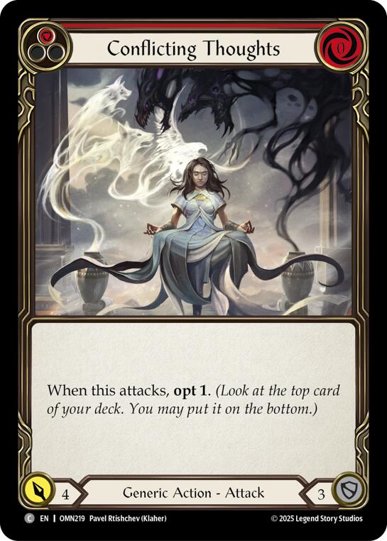 Conflicting Thoughts (Red) [OMN219] (Omens of the Third Age)  Rainbow Foil | Total Play