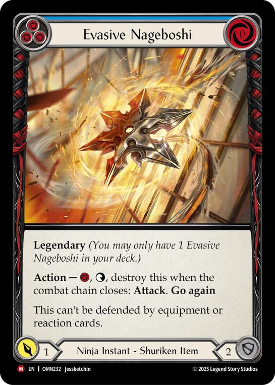 Evasive Nageboshi (Blue) [OMN232] (Omens of the Third Age)  Cold Foil | Total Play