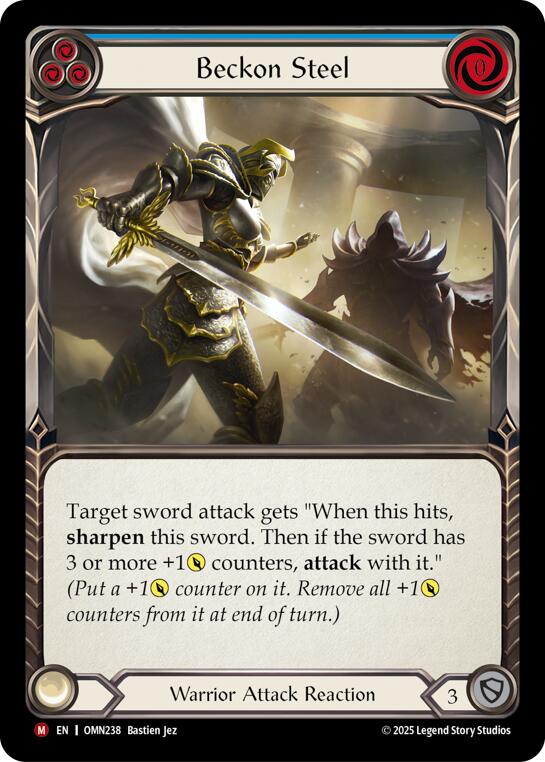 Beckon Steel (Blue) [OMN238] (Omens of the Third Age)  Rainbow Foil | Total Play