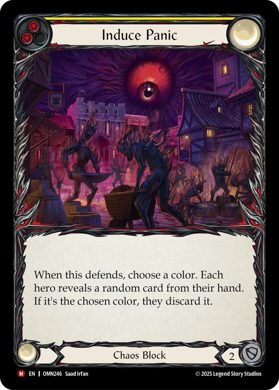 Induce Panic (Yellow) [OMN246] (Omens of the Third Age)  Rainbow Foil | Total Play