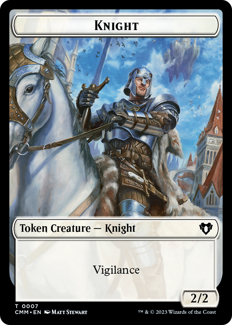 Spirit (0039) // Knight Double-Sided Token [Commander Masters Tokens] | Total Play