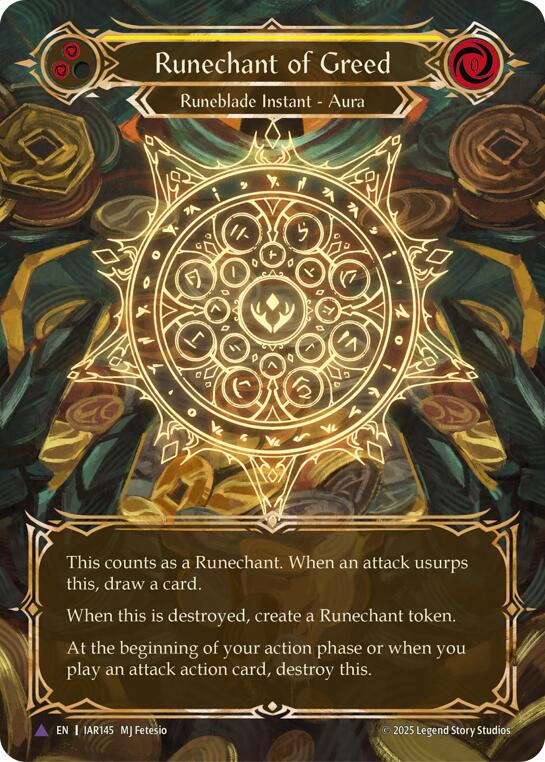 Runechant of Greed (Yellow) (Marvel) [IAR145-MV] (Omens of the Third Age)  Cold Foil | Total Play
